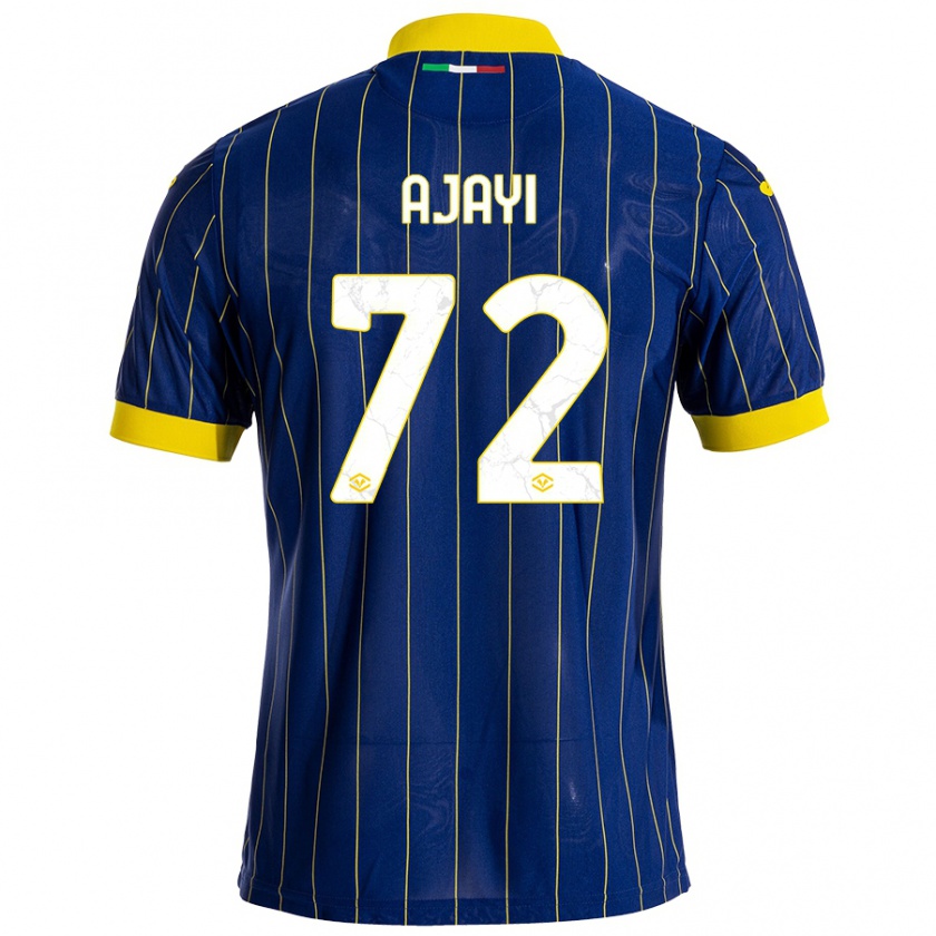 Kandiny Enfant Maillot Junior Ajayi #72 Bleu Jaune Tenues Domicile 2024/25 T-Shirt