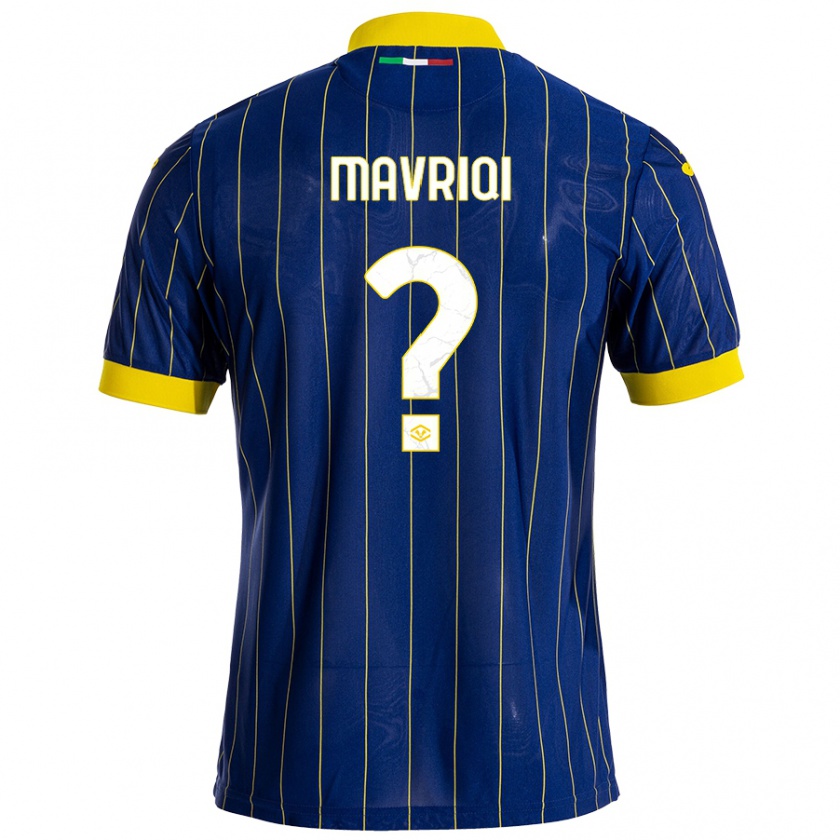 Kandiny Enfant Maillot Fabiano Mavriqi #0 Bleu Jaune Tenues Domicile 2024/25 T-Shirt