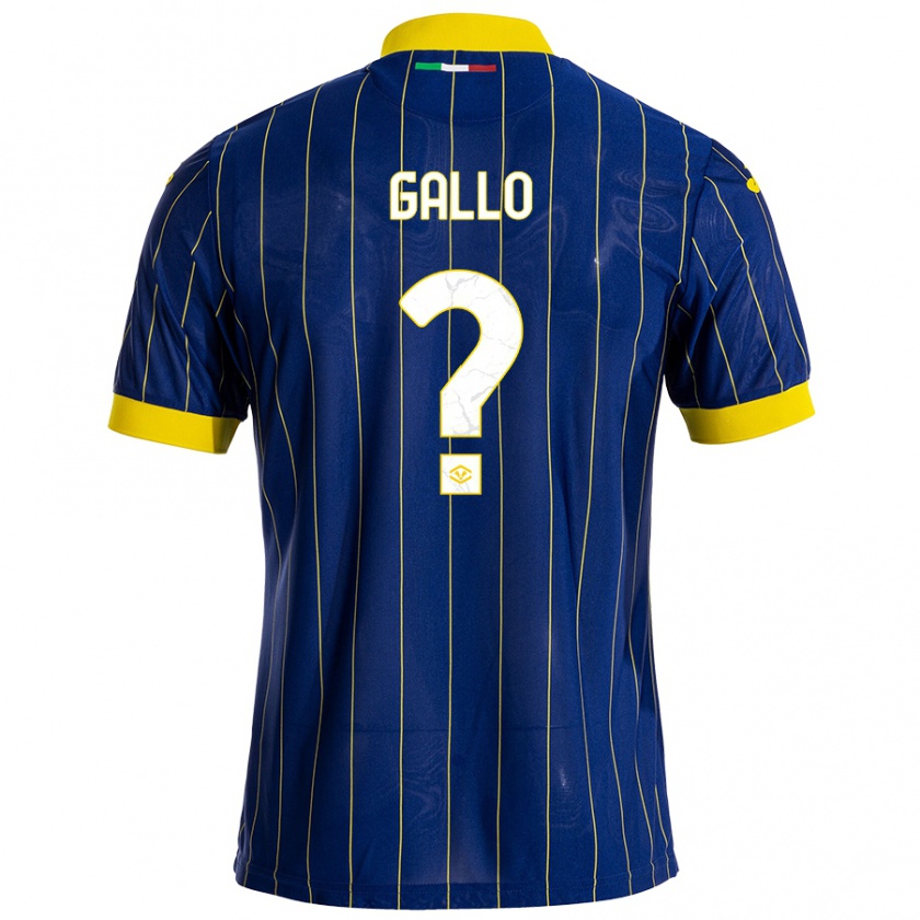 Kandiny Enfant Maillot Alessio Gallo #0 Bleu Jaune Tenues Domicile 2024/25 T-Shirt