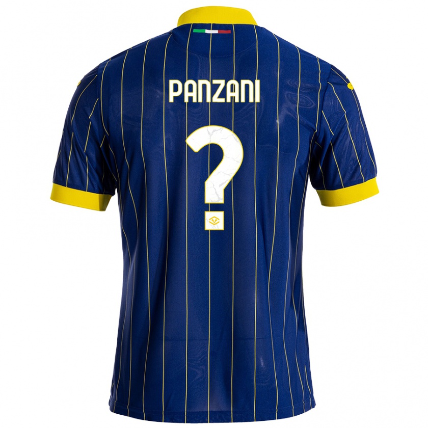 Kandiny Enfant Maillot Marco Panzani #0 Bleu Jaune Tenues Domicile 2024/25 T-Shirt