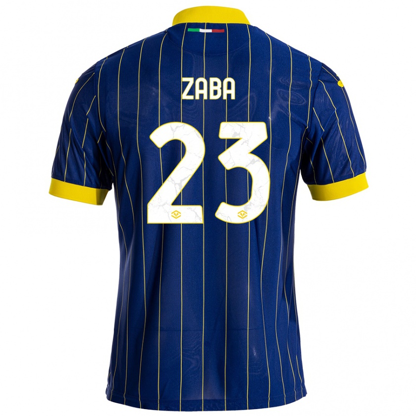 Kandiny Enfant Maillot Nelson Zaba #23 Bleu Jaune Tenues Domicile 2024/25 T-Shirt