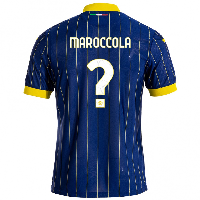 Kandiny Enfant Maillot Francesco Maroccola #0 Bleu Jaune Tenues Domicile 2024/25 T-Shirt