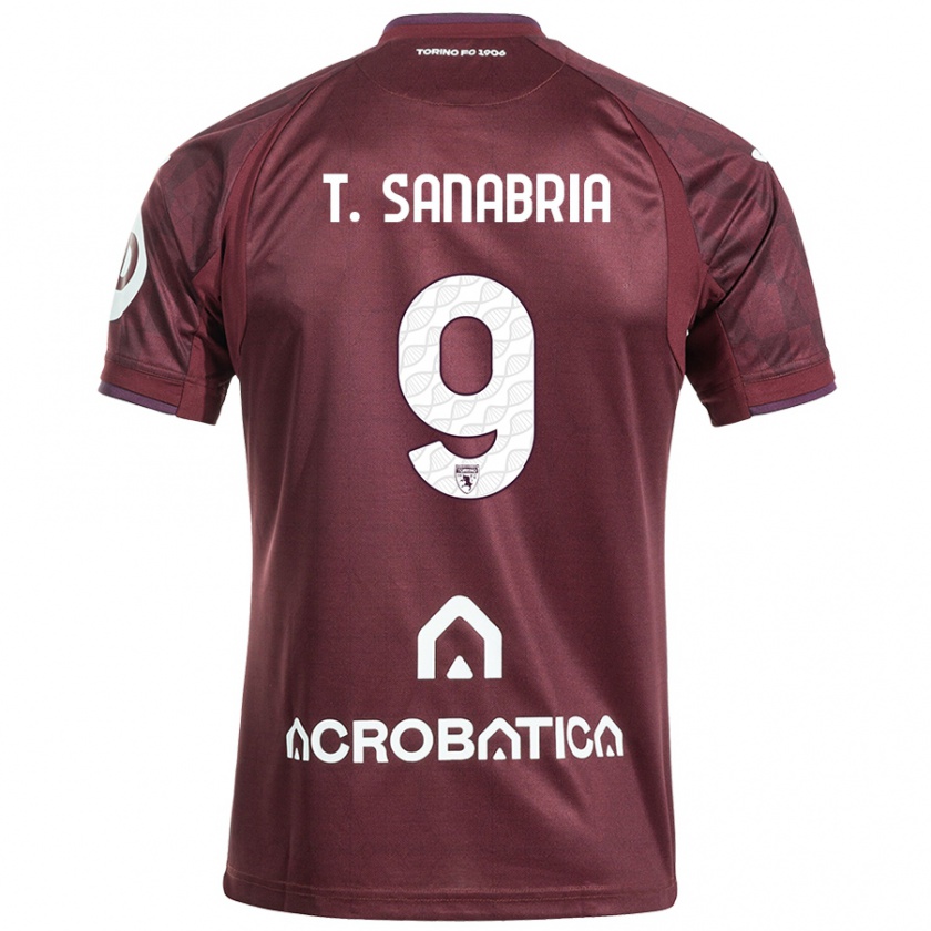 Kandiny Enfant Maillot Antonio Sanabria #9 Bordeaux Blanc Tenues Domicile 2024/25 T-Shirt