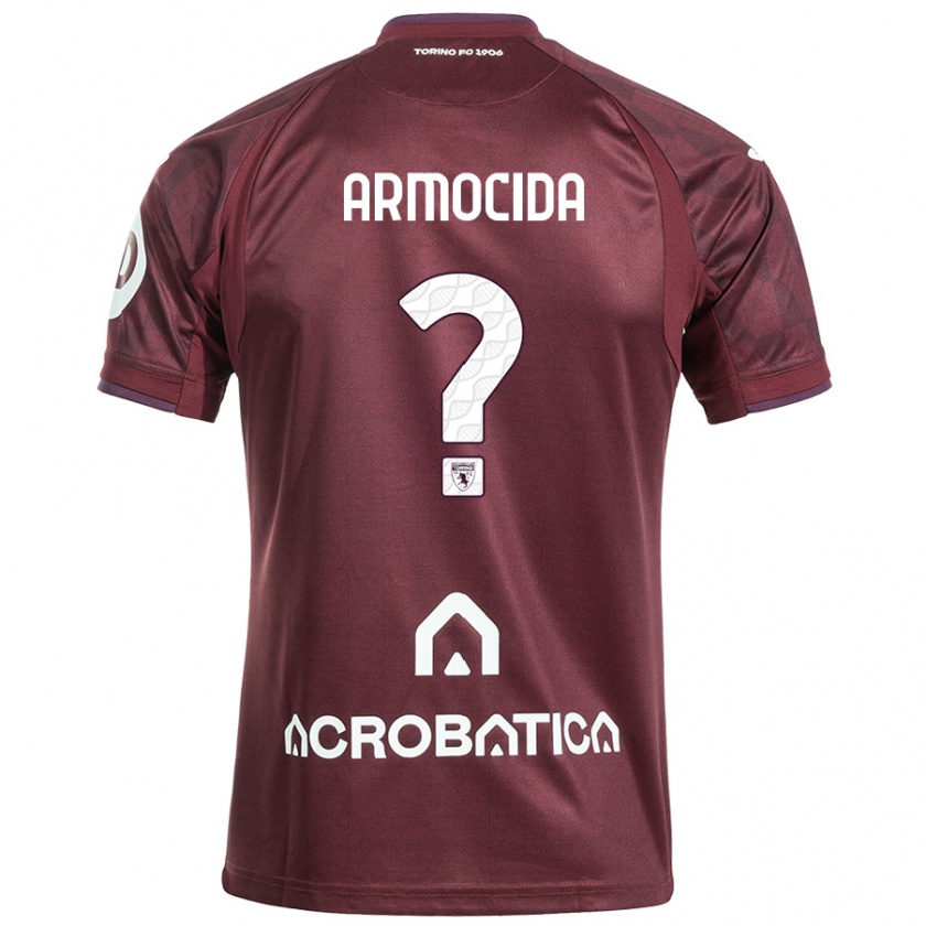 Kandiny Enfant Maillot Simone Armocida #0 Bordeaux Blanc Tenues Domicile 2024/25 T-Shirt