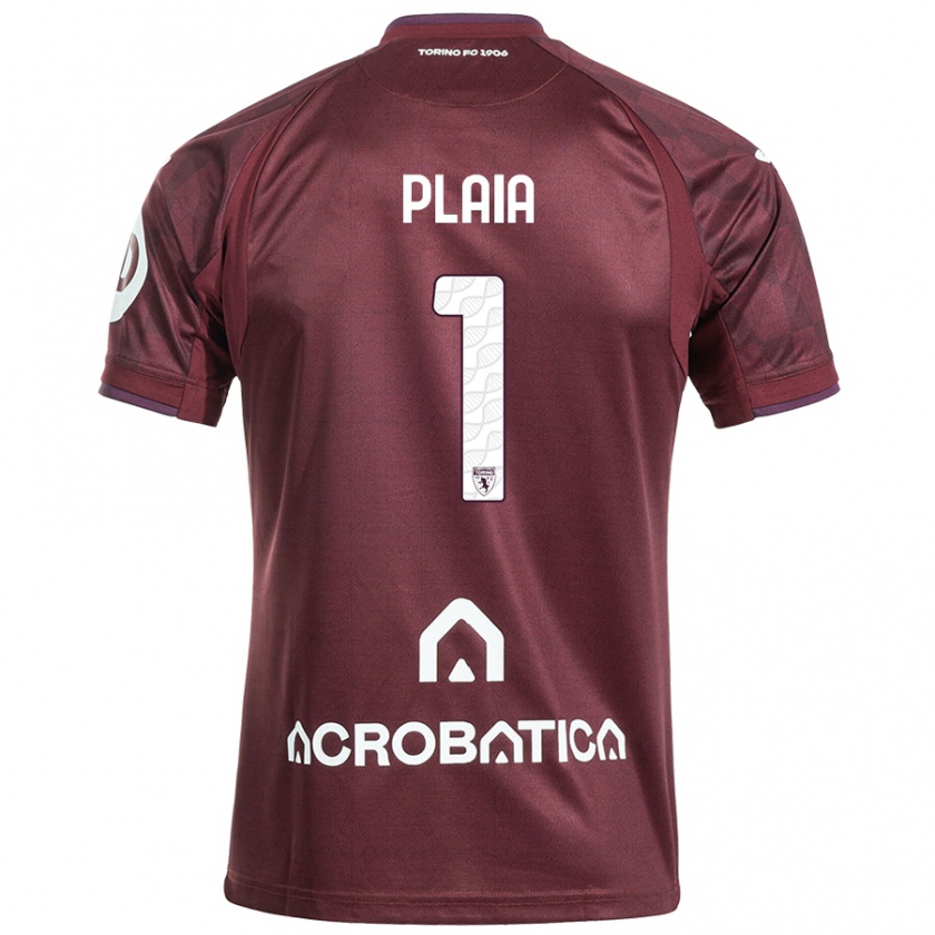 Kandiny Enfant Maillot Francesco Plaia #1 Bordeaux Blanc Tenues Domicile 2024/25 T-Shirt