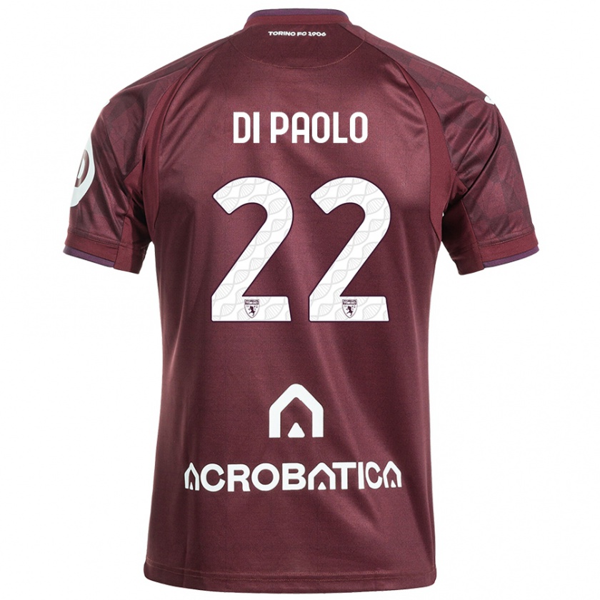 Kandiny Enfant Maillot Sebastiano Di Paolo #22 Bordeaux Blanc Tenues Domicile 2024/25 T-Shirt