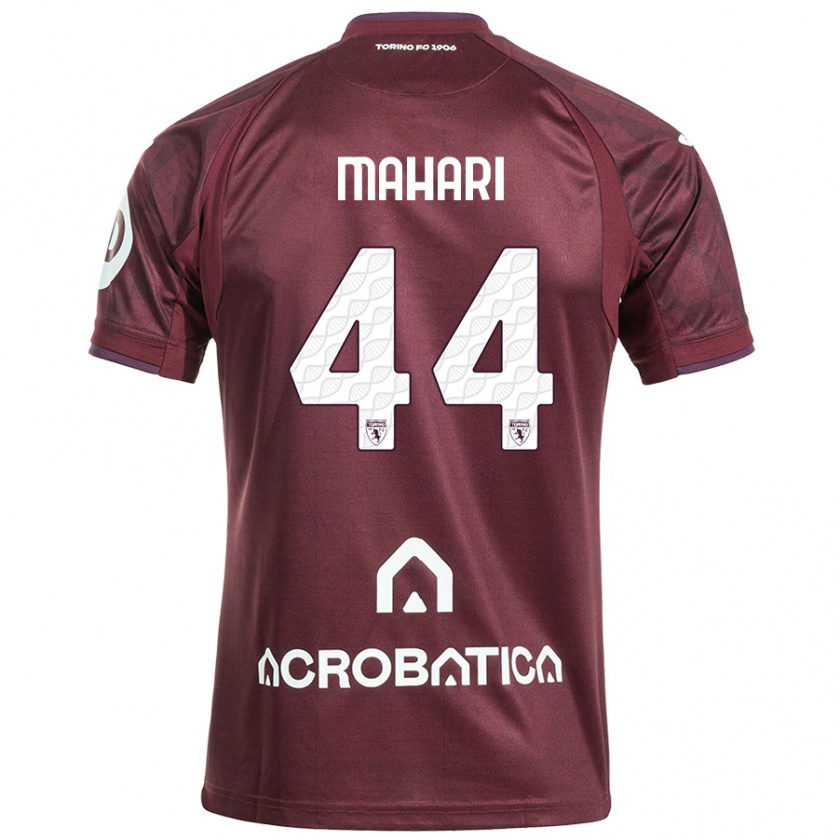 Kandiny Enfant Maillot Efdon Mahari #44 Bordeaux Blanc Tenues Domicile 2024/25 T-Shirt