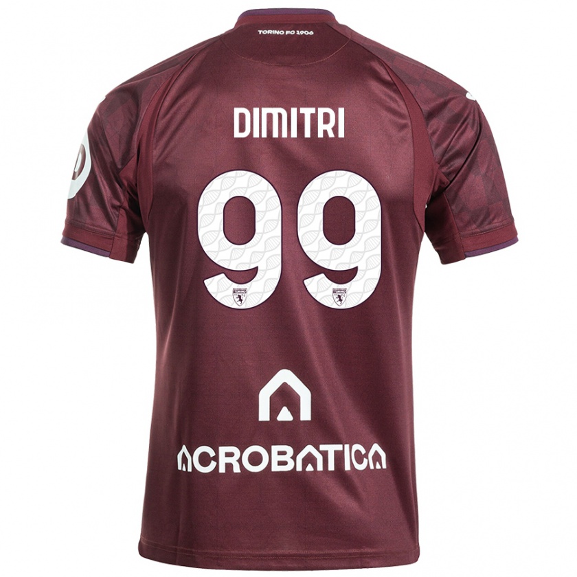 Kandiny Enfant Maillot Matteo Dimitri #99 Bordeaux Blanc Tenues Domicile 2024/25 T-Shirt