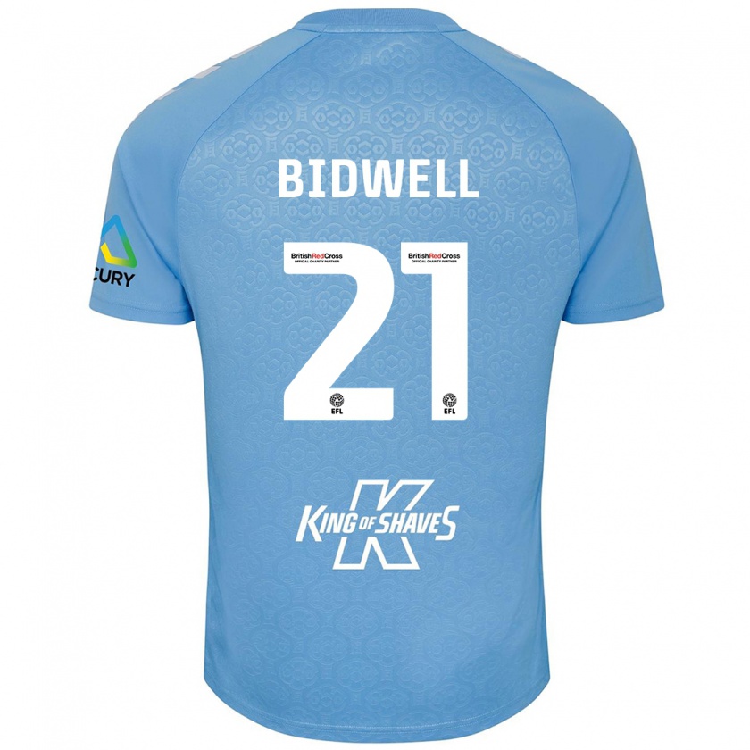 Kandiny Enfant Maillot Jake Bidwell #21 Bleu Blanc Tenues Domicile 2024/25 T-Shirt