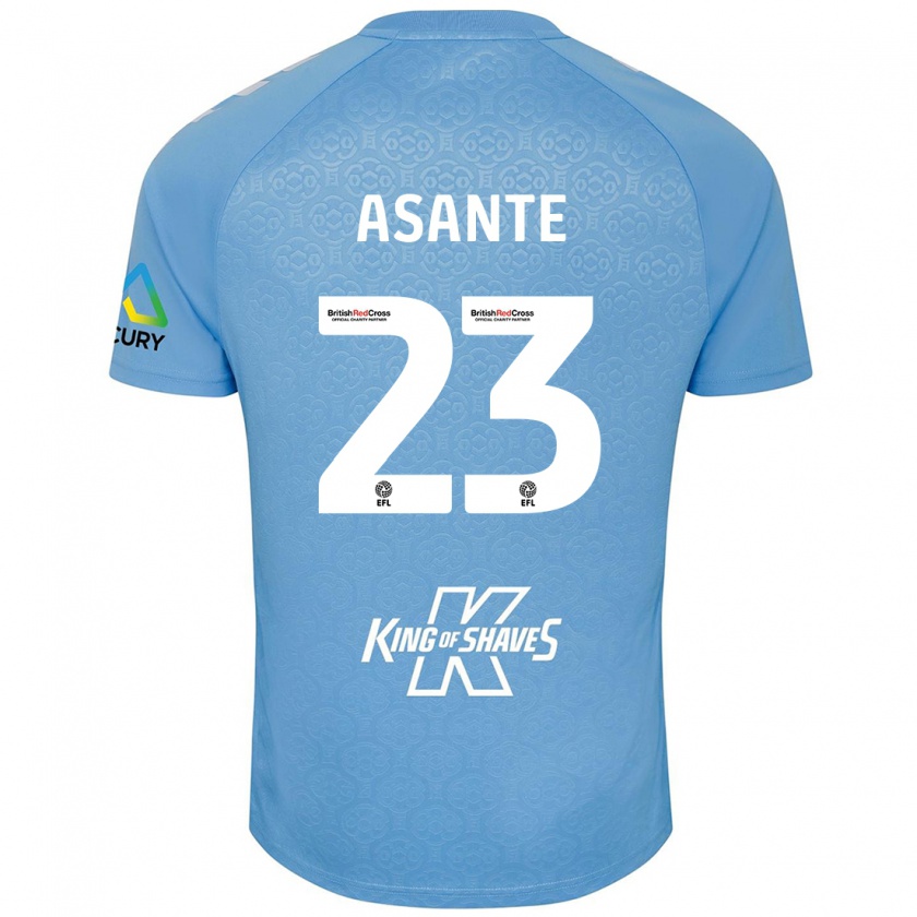 Kandiny Enfant Maillot Brandon Thomas-Asante #23 Bleu Blanc Tenues Domicile 2024/25 T-Shirt