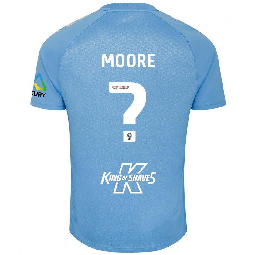 Kandiny Enfant Maillot Isaac Moore #0 Bleu Blanc Tenues Domicile 2024/25 T-Shirt