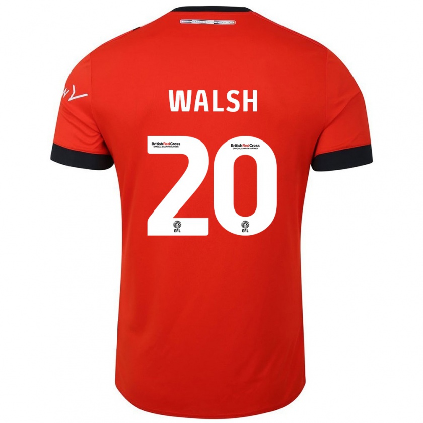 Kandiny Enfant Maillot Liam Walsh #20 Orange Noir Tenues Domicile 2024/25 T-Shirt