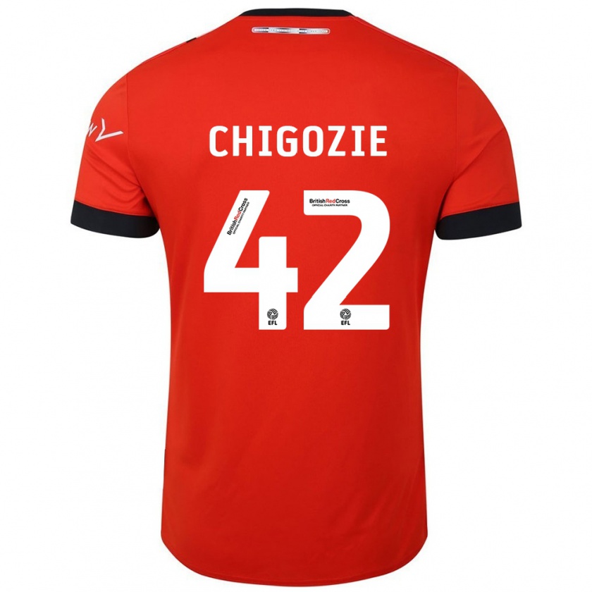 Kandiny Enfant Maillot Christian Chigozie #42 Orange Noir Tenues Domicile 2024/25 T-Shirt