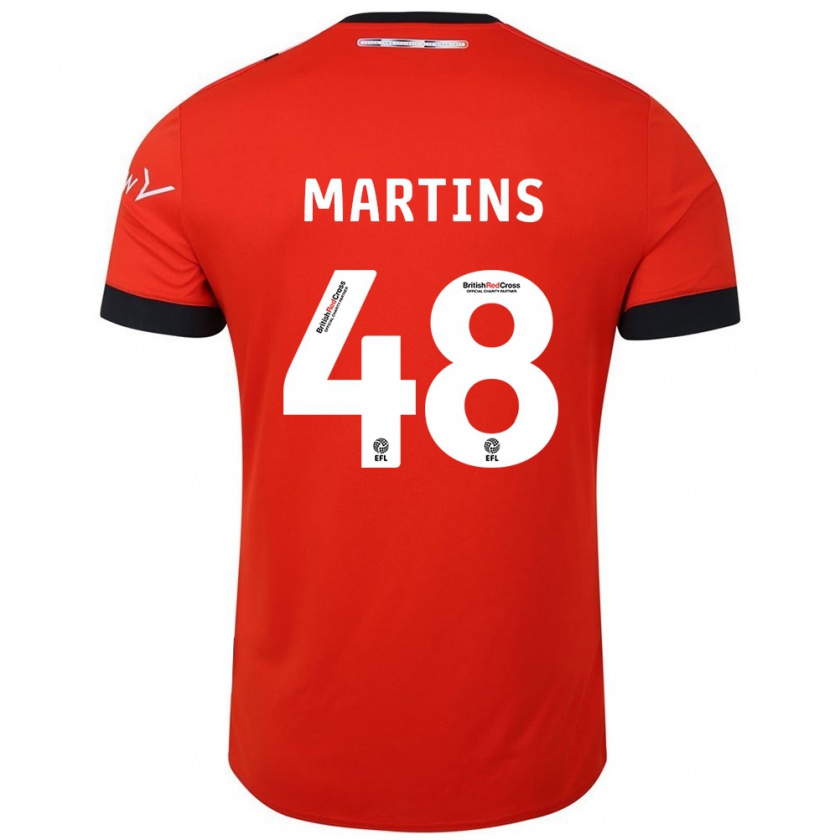 Kandiny Enfant Maillot Dominic Dos Santos Martins #48 Orange Noir Tenues Domicile 2024/25 T-Shirt