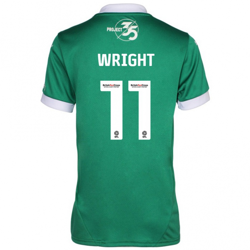 Kandiny Enfant Maillot Callum Wright #11 Vert Blanc Tenues Domicile 2024/25 T-Shirt