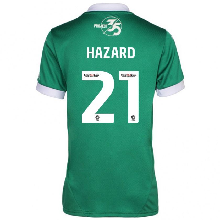 Kandiny Enfant Maillot Conor Hazard #21 Vert Blanc Tenues Domicile 2024/25 T-Shirt