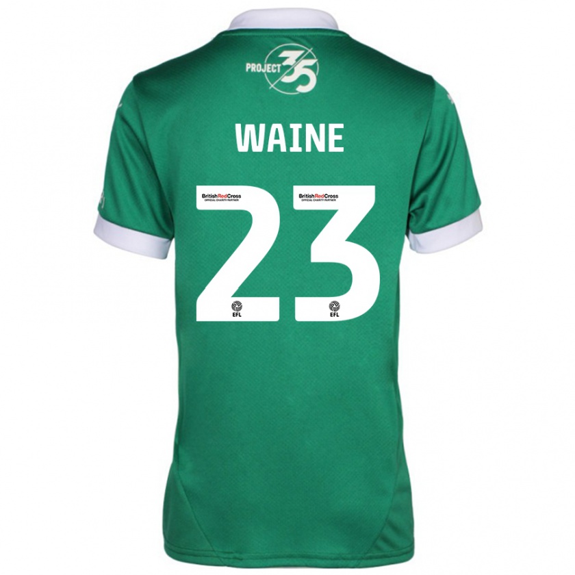 Kandiny Enfant Maillot Ben Waine #23 Vert Blanc Tenues Domicile 2024/25 T-Shirt