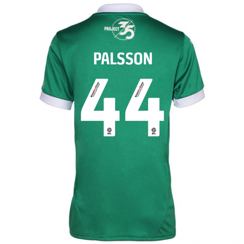 Kandiny Enfant Maillot Victor Pálsson #44 Vert Blanc Tenues Domicile 2024/25 T-Shirt