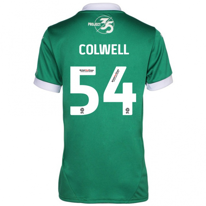 Kandiny Enfant Maillot Lewis Colwell #54 Vert Blanc Tenues Domicile 2024/25 T-Shirt