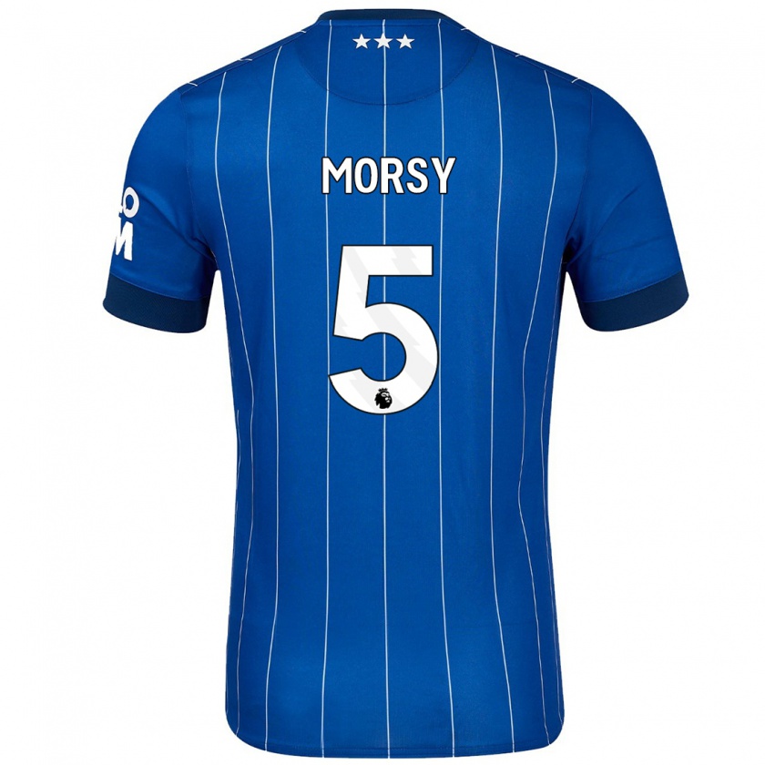 Kandiny Enfant Maillot Sam Morsy #5 Bleu Marine Tenues Domicile 2024/25 T-Shirt