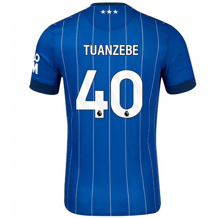 Kandiny Enfant Maillot Axel Tuanzebe #40 Bleu Marine Tenues Domicile 2024/25 T-Shirt