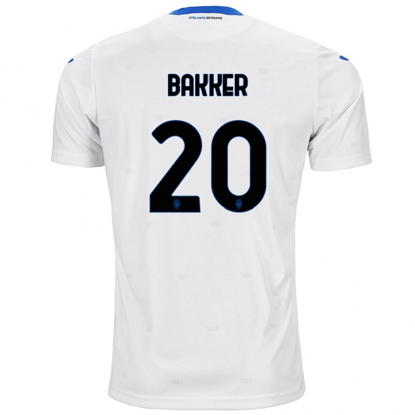 Kandiny Enfant Maillot Mitchel Bakker #20 Blanc Tenues Extérieur 2024/25 T-Shirt