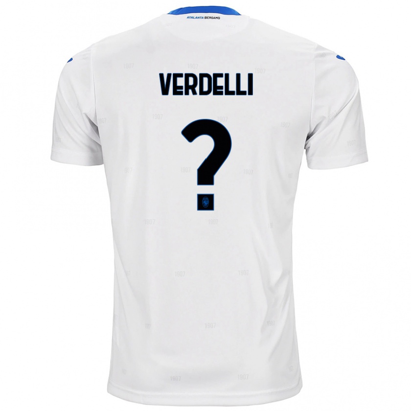 Kandiny Enfant Maillot Davide Verdelli #0 Blanc Tenues Extérieur 2024/25 T-Shirt