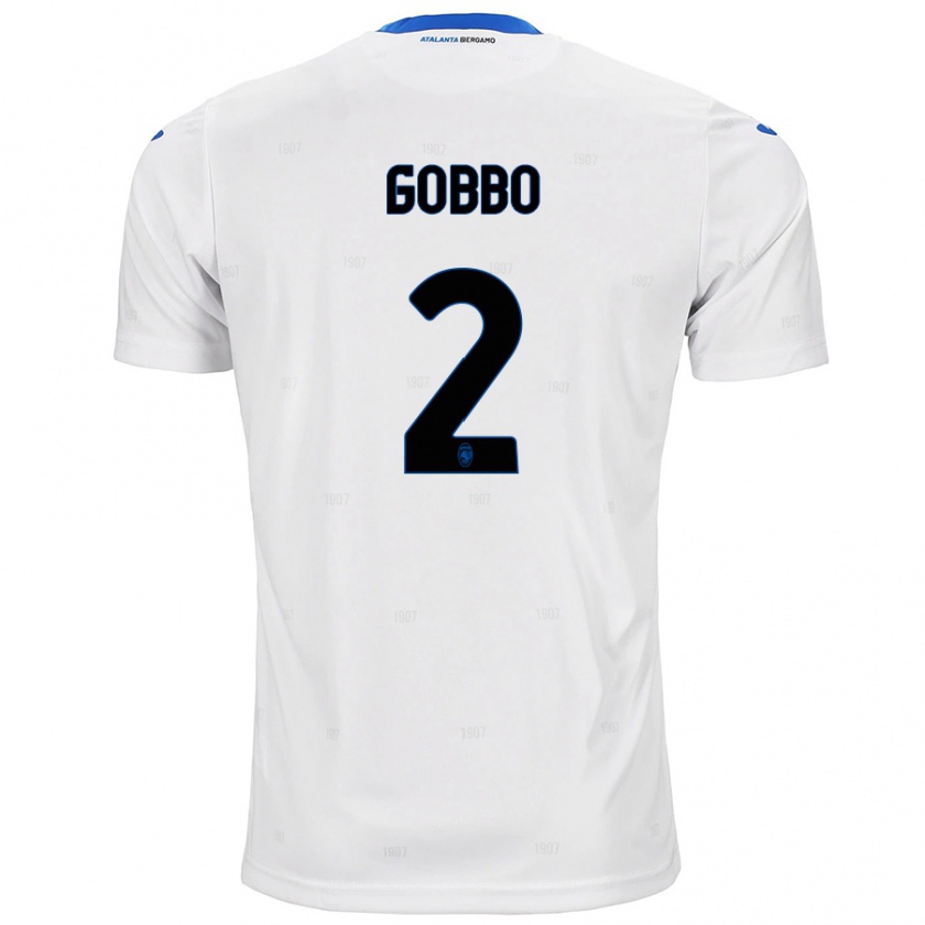 Kandiny Enfant Maillot Luca Gobbo #2 Blanc Tenues Extérieur 2024/25 T-Shirt