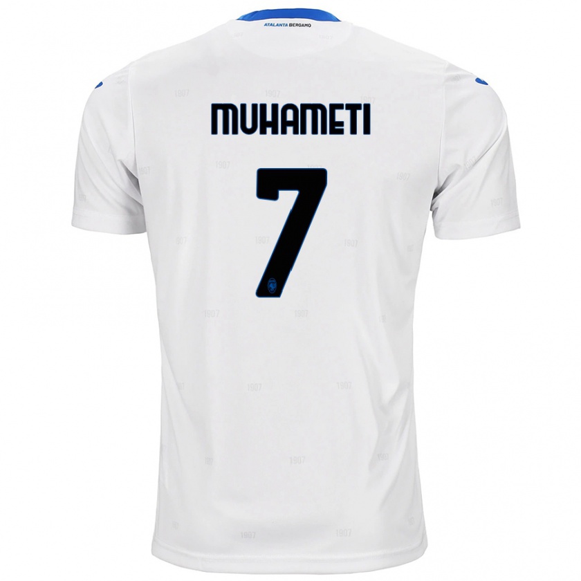 Kandiny Enfant Maillot Endri Muhameti #7 Blanc Tenues Extérieur 2024/25 T-Shirt