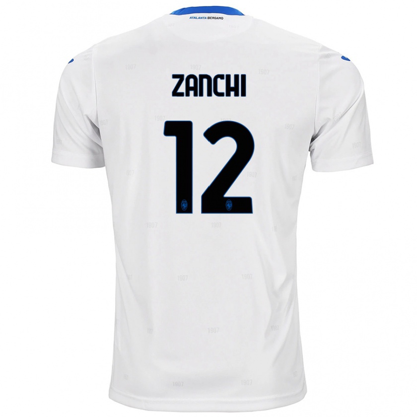 Kandiny Enfant Maillot Edoardo Zanchi #12 Blanc Tenues Extérieur 2024/25 T-Shirt