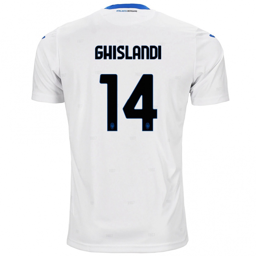 Kandiny Enfant Maillot Davide Ghislandi #14 Blanc Tenues Extérieur 2024/25 T-Shirt