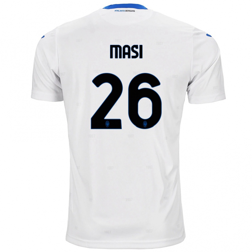 Kandiny Enfant Maillot Alberto Masi #26 Blanc Tenues Extérieur 2024/25 T-Shirt