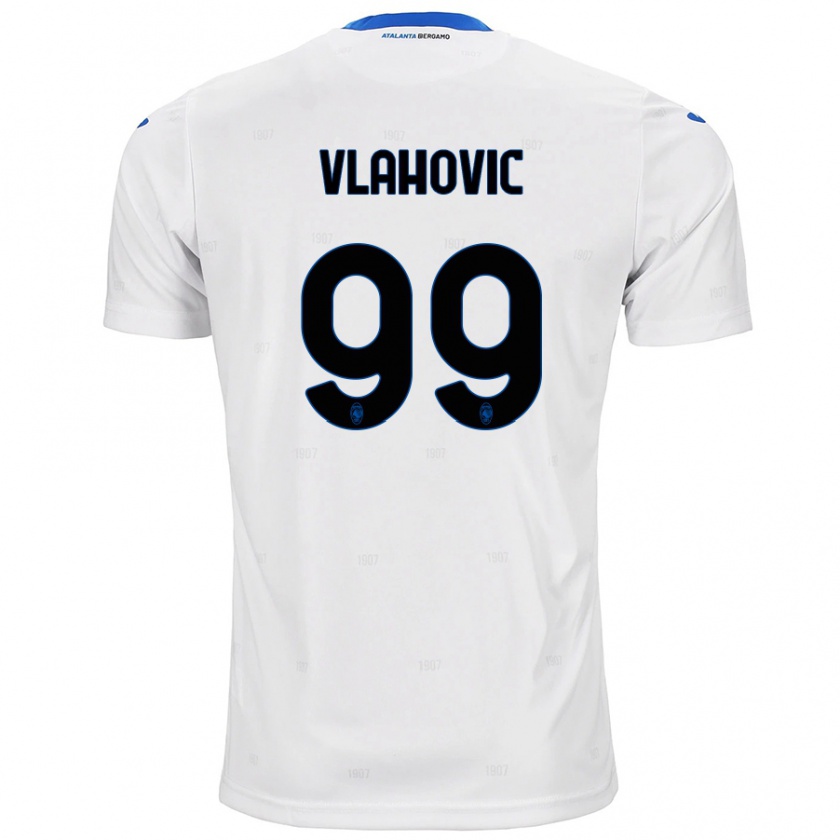 Kandiny Enfant Maillot Vanja Vlahovic #99 Blanc Tenues Extérieur 2024/25 T-Shirt