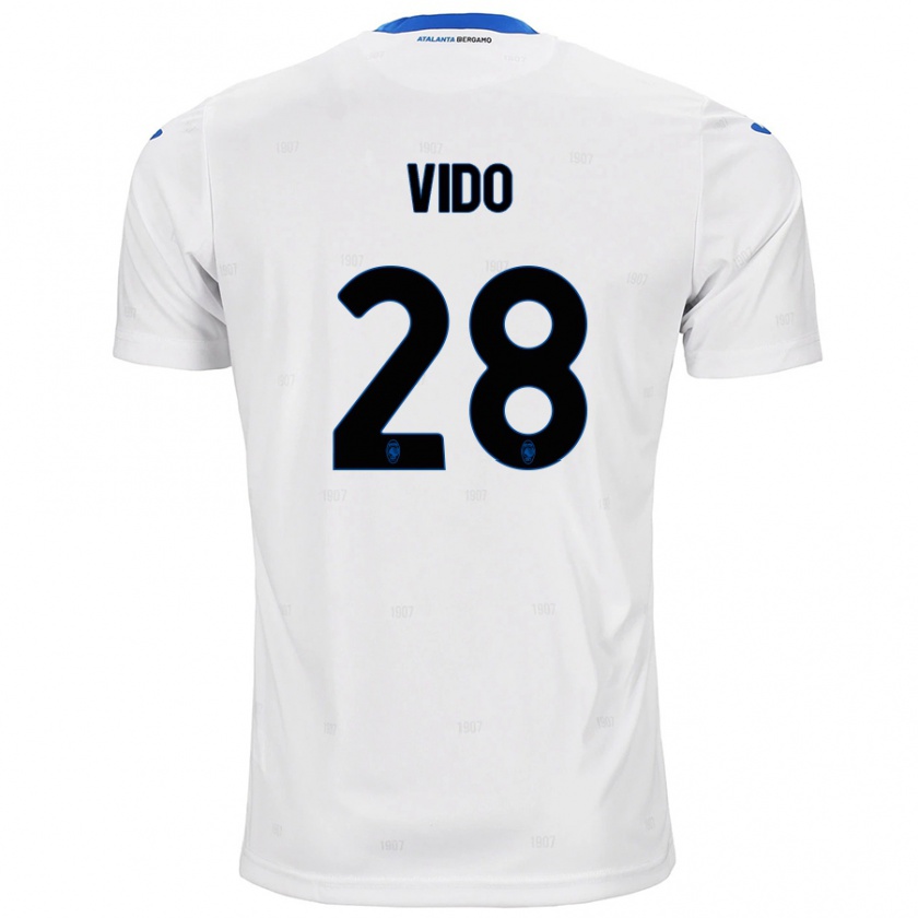 Kandiny Enfant Maillot Luca Vido #28 Blanc Tenues Extérieur 2024/25 T-Shirt