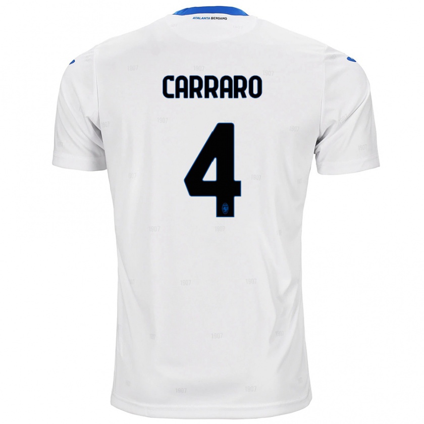 Kandiny Enfant Maillot Marco Carraro #4 Blanc Tenues Extérieur 2024/25 T-Shirt