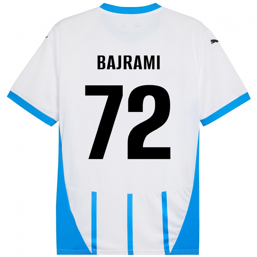 Kandiny Enfant Maillot Nedim Bajrami #72 Blanc Bleu Tenues Extérieur 2024/25 T-Shirt