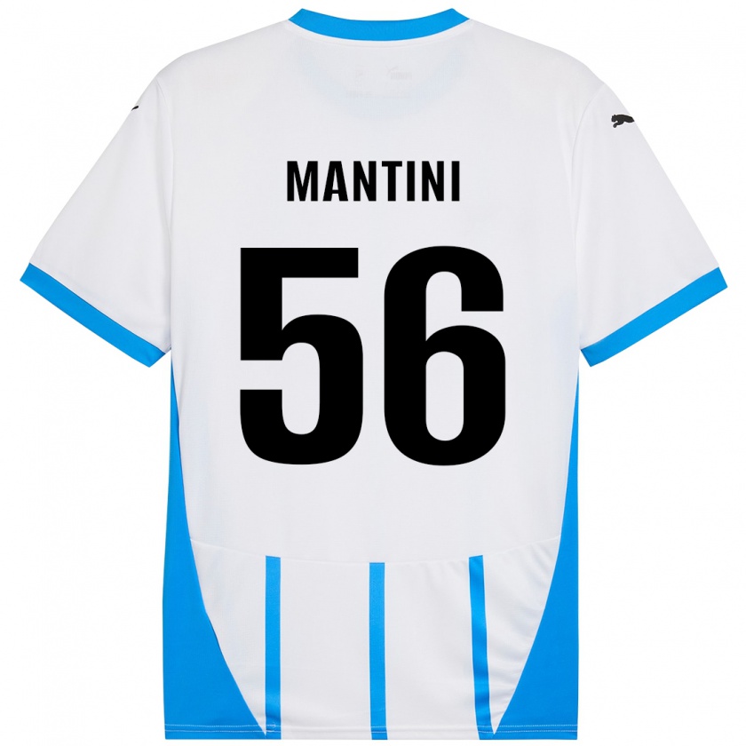 Kandiny Enfant Maillot Raffaele Mantini #56 Blanc Bleu Tenues Extérieur 2024/25 T-Shirt