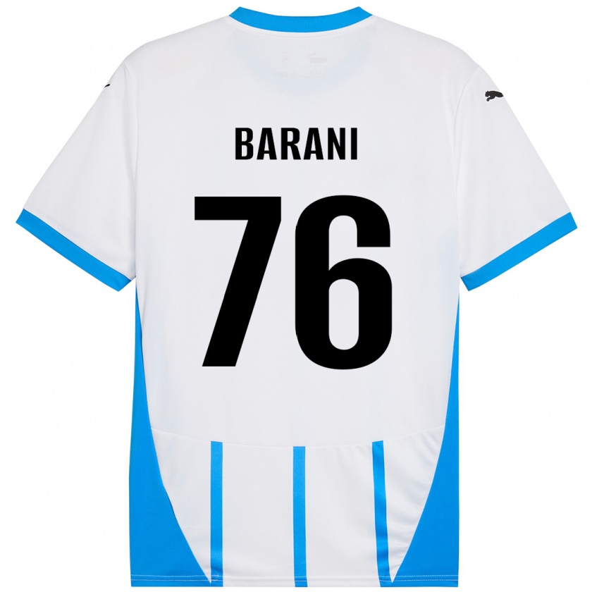 Kandiny Enfant Maillot Luca Barani #76 Blanc Bleu Tenues Extérieur 2024/25 T-Shirt