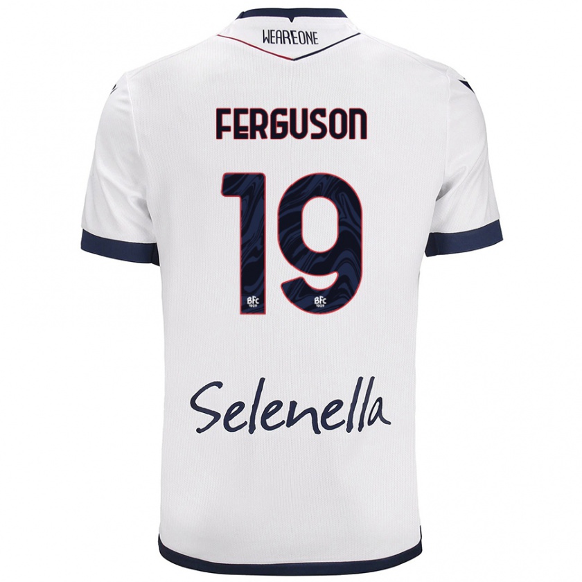 Kandiny Enfant Maillot Lewis Ferguson #19 Blanc Bleu Royal Tenues Extérieur 2024/25 T-Shirt