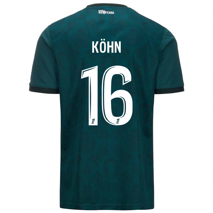 Kandiny Enfant Maillot Philipp Köhn #16 Vert Foncé Tenues Extérieur 2024/25 T-Shirt