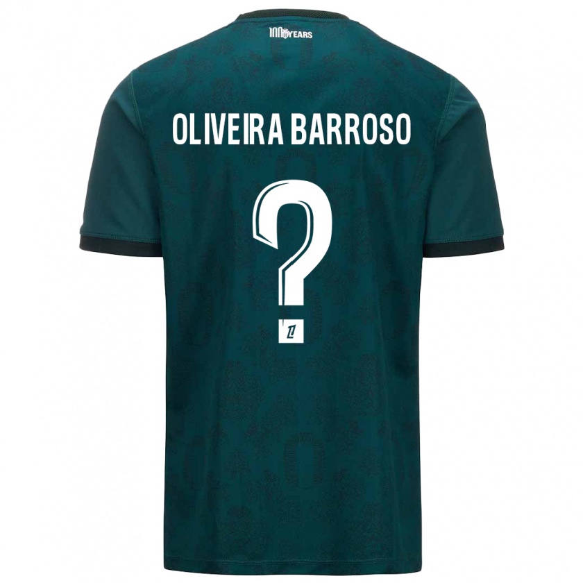 Kandiny Enfant Maillot Mickael Oliveira Barroso #0 Vert Foncé Tenues Extérieur 2024/25 T-Shirt