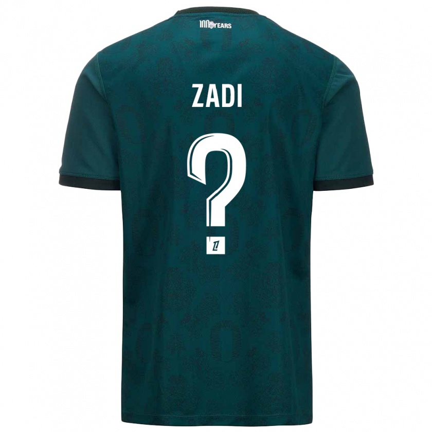 Kandiny Enfant Maillot Alain Zadi #0 Vert Foncé Tenues Extérieur 2024/25 T-Shirt