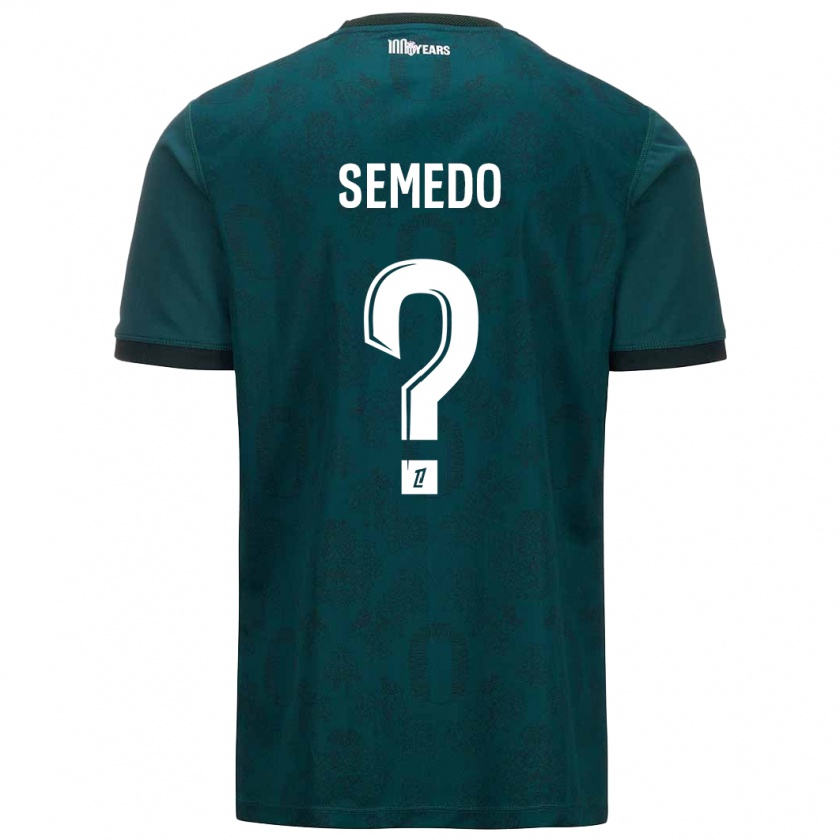 Kandiny Enfant Maillot Jordan Semedo #0 Vert Foncé Tenues Extérieur 2024/25 T-Shirt