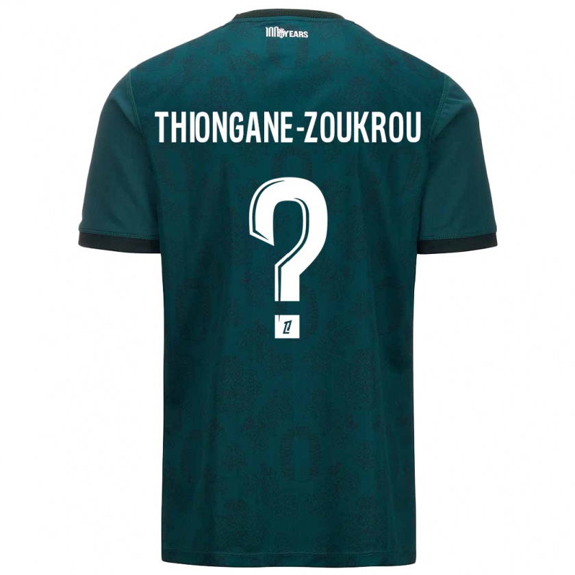 Kandiny Enfant Maillot Ackah-Tidiane Thiongane-Zoukrou #0 Vert Foncé Tenues Extérieur 2024/25 T-Shirt