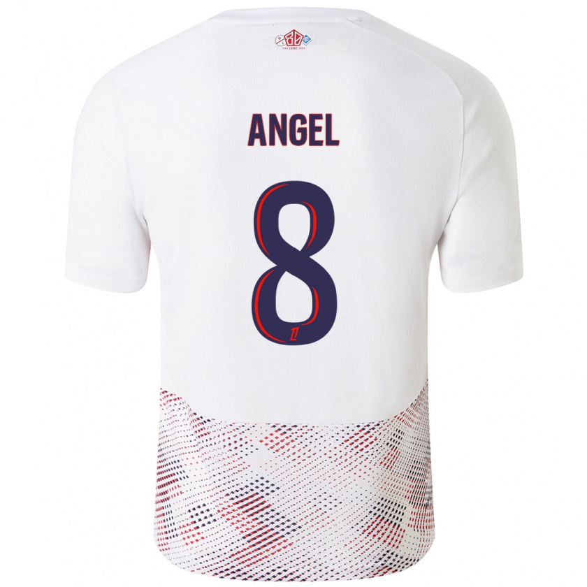 Kandiny Enfant Maillot Angel Gomes #8 Blanc Bleu Royal Tenues Extérieur 2024/25 T-Shirt