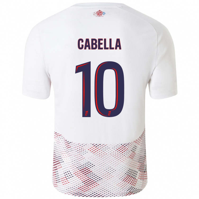 Kandiny Enfant Maillot Rémy Cabella #10 Blanc Bleu Royal Tenues Extérieur 2024/25 T-Shirt