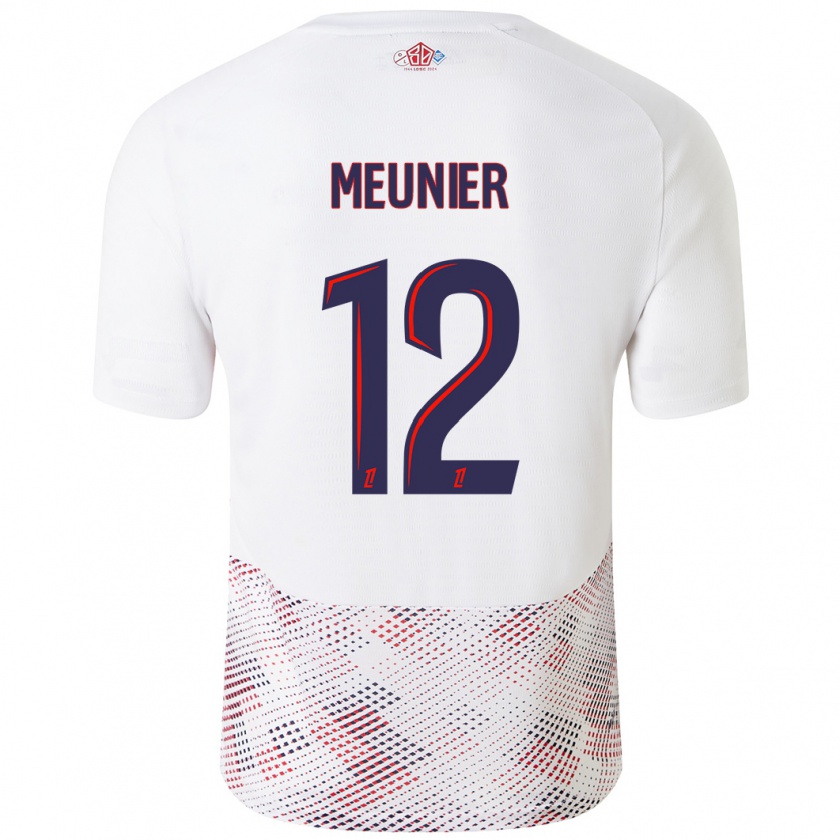 Kandiny Enfant Maillot Thomas Meunier #12 Blanc Bleu Royal Tenues Extérieur 2024/25 T-Shirt