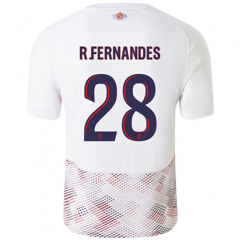 Kandiny Enfant Maillot Rafael Fernandes #28 Blanc Bleu Royal Tenues Extérieur 2024/25 T-Shirt