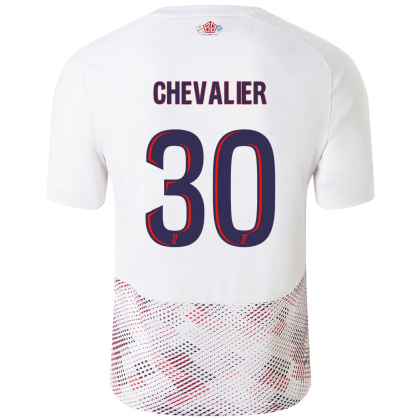 Kandiny Enfant Maillot Lucas Chevalier #30 Blanc Bleu Royal Tenues Extérieur 2024/25 T-Shirt