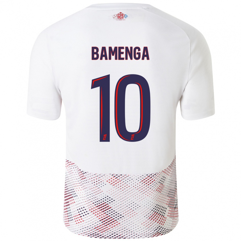 Kandiny Enfant Maillot Naomie Bamenga #10 Blanc Bleu Royal Tenues Extérieur 2024/25 T-Shirt